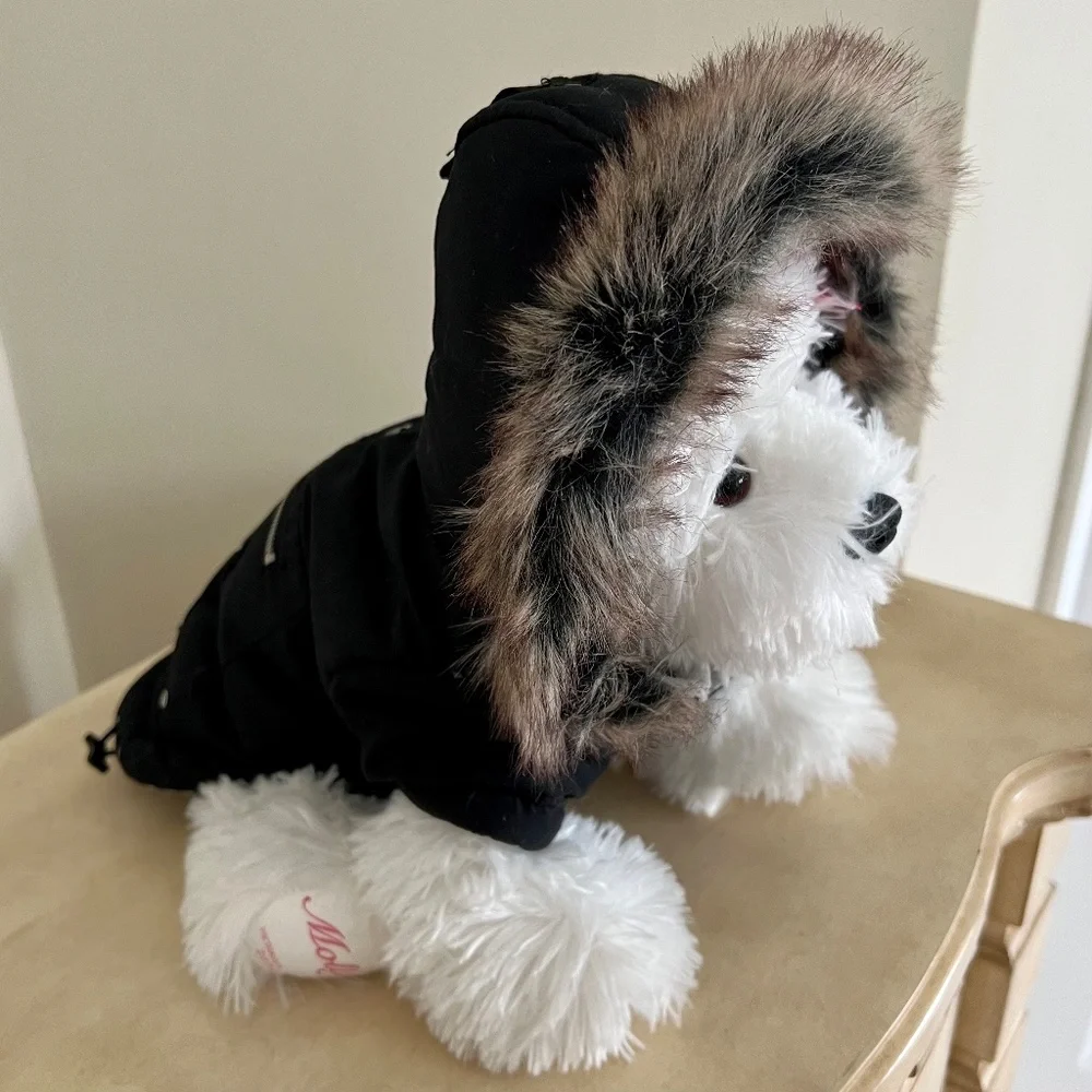 🐶 Faux Fur Hooded Dog Coat- NWOT - Size SMALL 🐶
